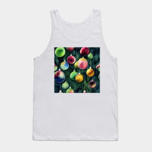 Christmas Ornament Balls Watercolor Design Tank Top